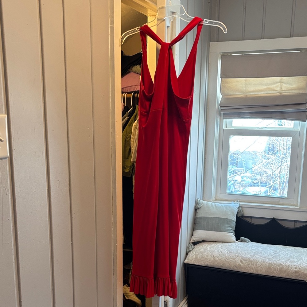 Elegant Vintage Red Sleeveless Dress